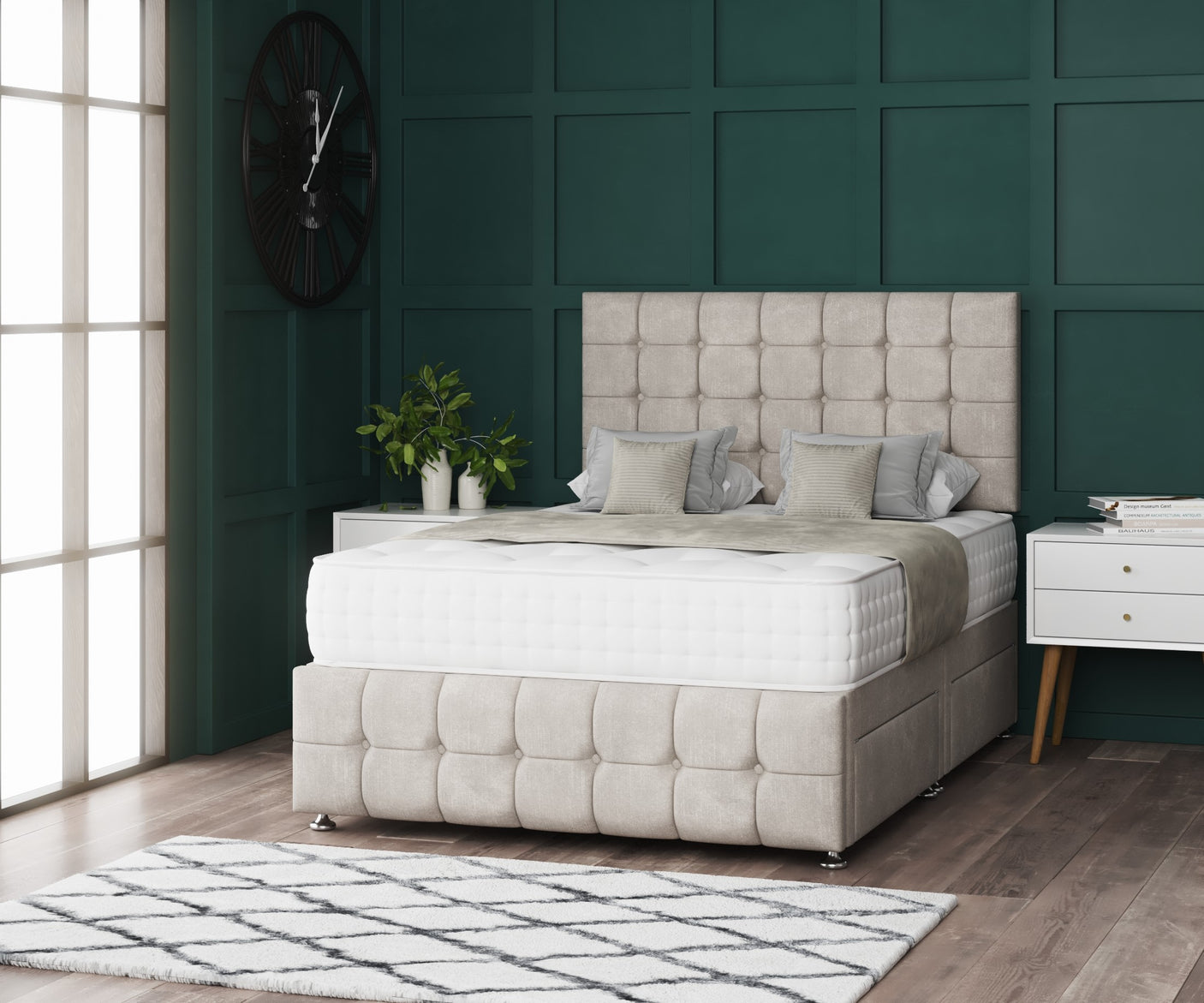 Omega Divan Bed Set With Footboard And Mattress Options