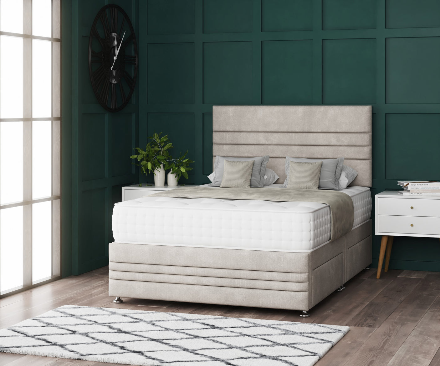 Paris Divan Bed Set With Footboard And Mattress Options