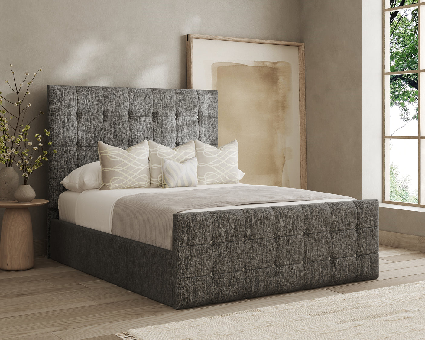 Cubo Chenille Bed Frame