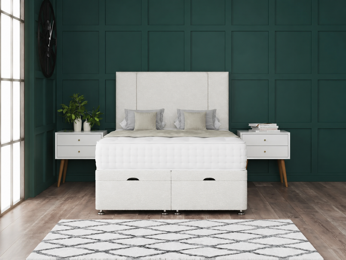 Porto Ottoman Storage Divan Bed With Headboard