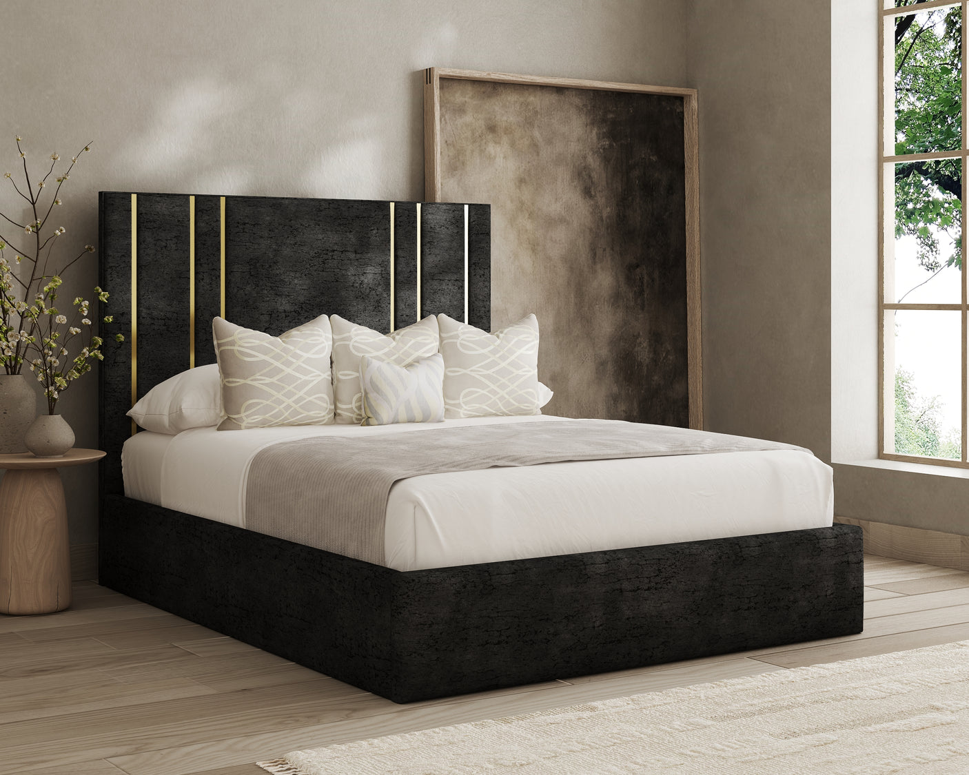 Shelby Gold Strip Bed Frame