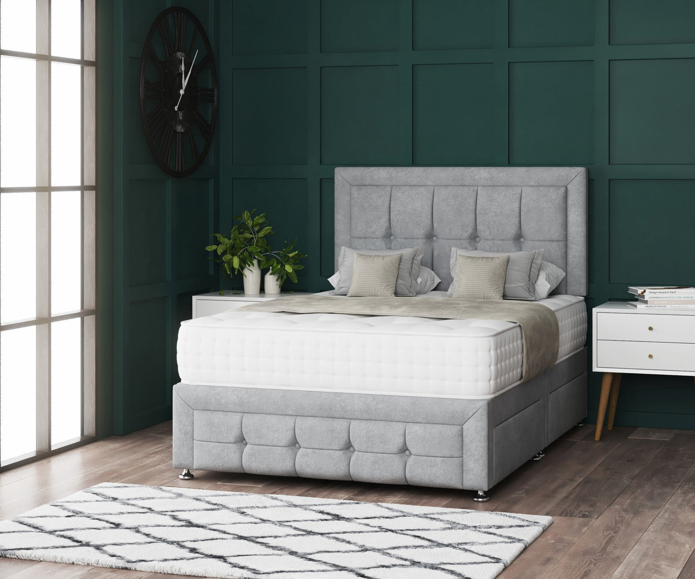 Venice Divan Bed Set With Footboard And Mattress Options