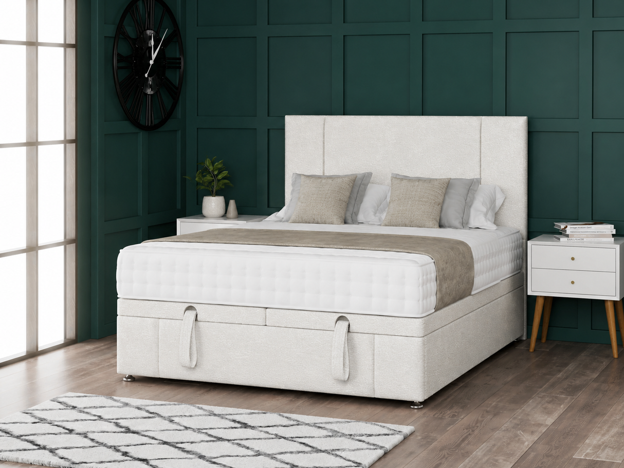 Porto Ottoman Storage Divan Bed With Headboard And Footboard