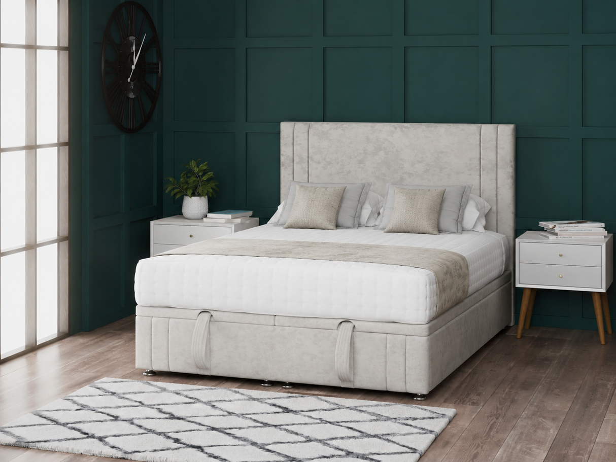 Savannah Ottoman Storage Divan Bed With Headboard And Footboard
