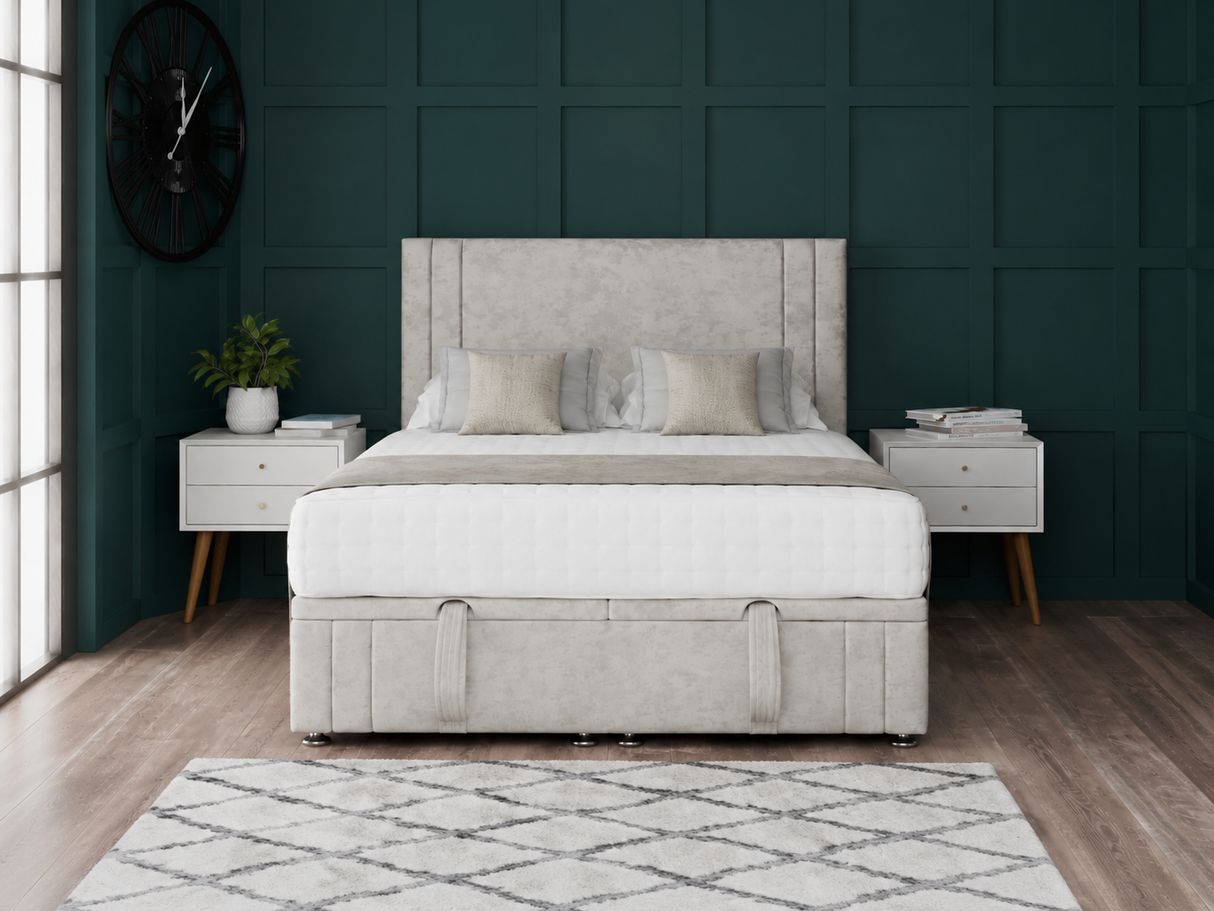 Savannah Ottoman Storage Divan Bed With Headboard And Footboard