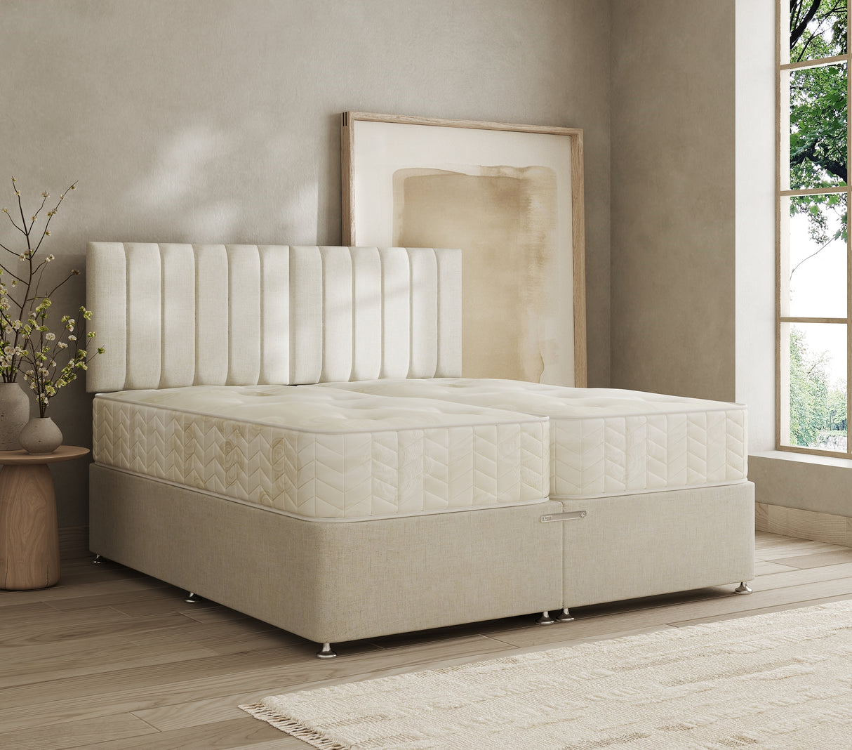 Luxury Open Coil Zip And Link Divan Bed Set