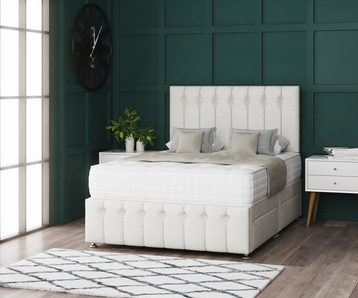 Florence Divan Bed Set With Footboard And Mattress Options