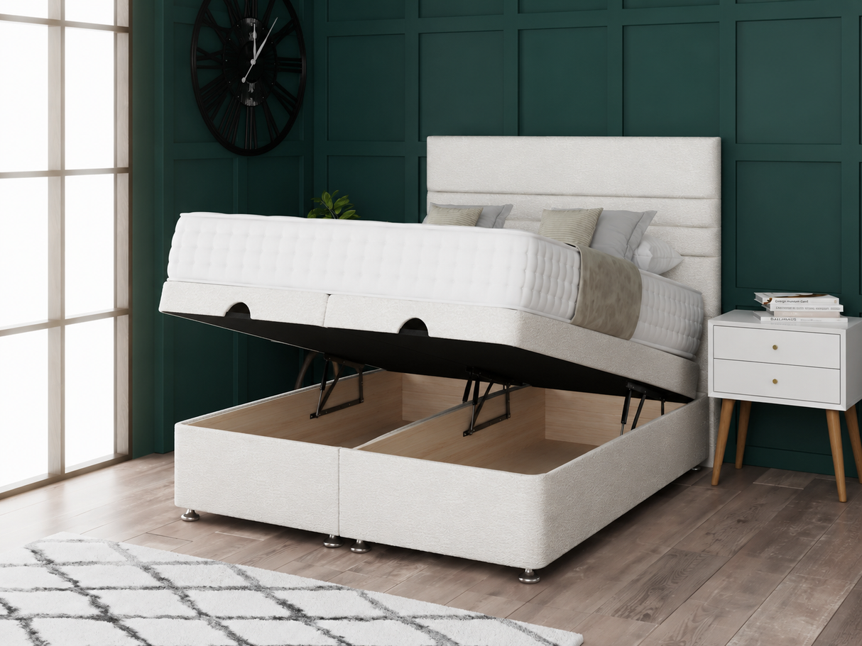 Paris Ottoman Storage Divan Bed With Headboard