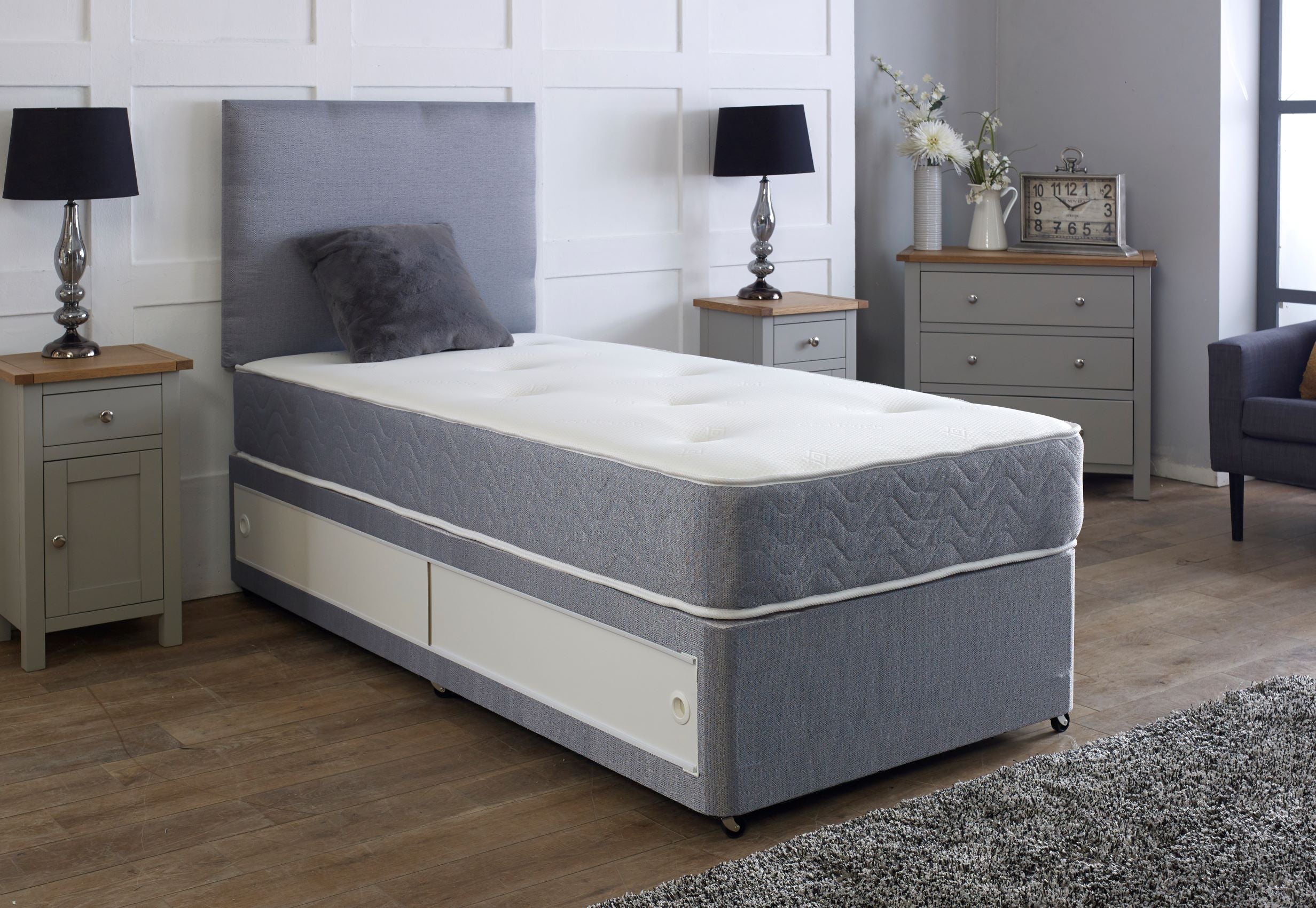 Children's Slider Storage Bed  Finished With A 26'' Headboard With Bonnell Sprung Mattress