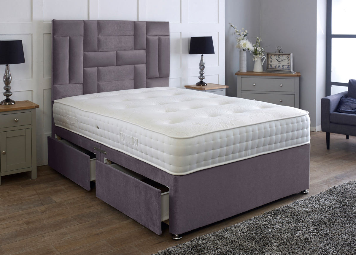 Medusa Divan Bed Finished With 54'' Floorstanding Multi Panel Headboard – view 3