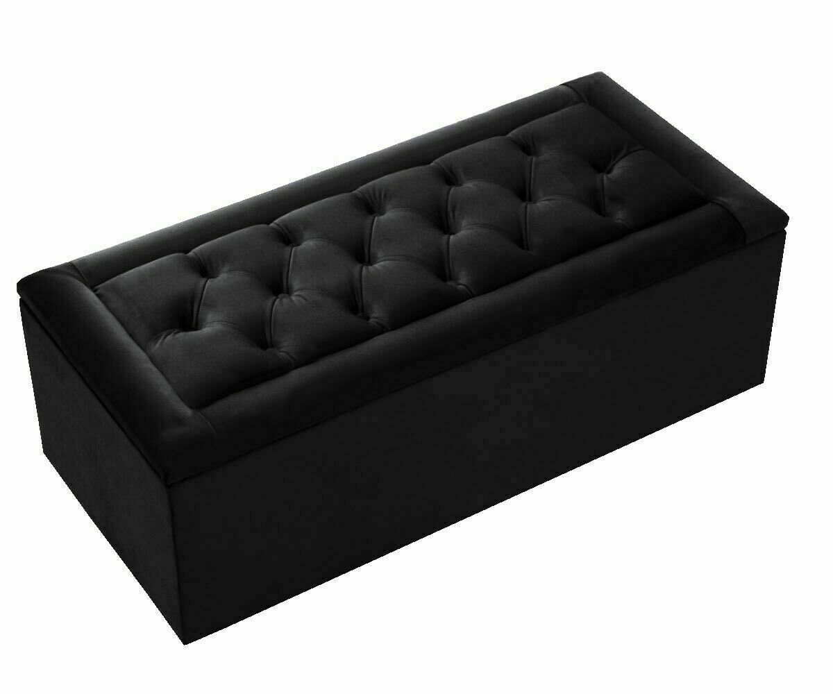 Miami Chesterfield Gas Lift Ottoman Blanket Storage Box