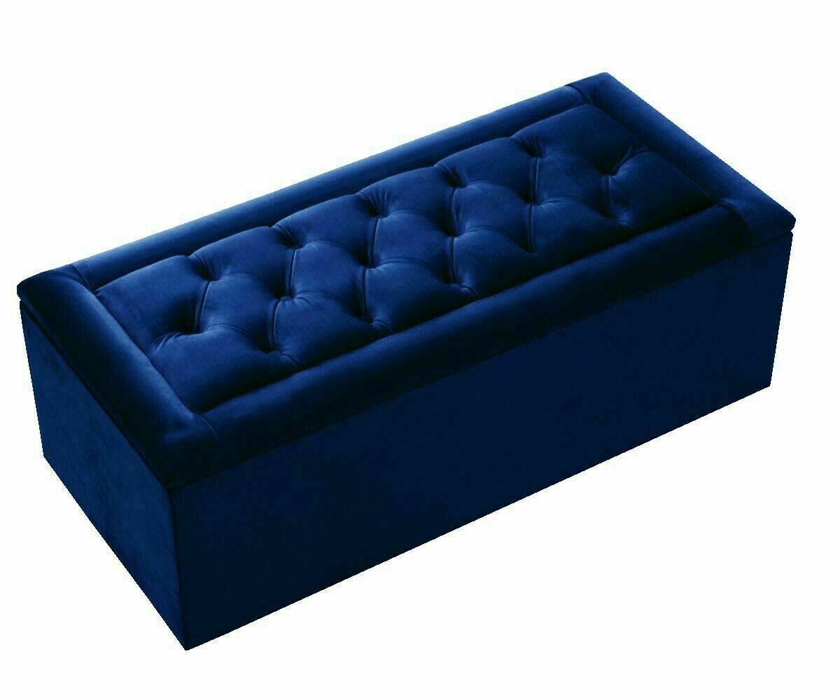 Miami Chesterfield Gas Lift Ottoman Blanket Storage Box
