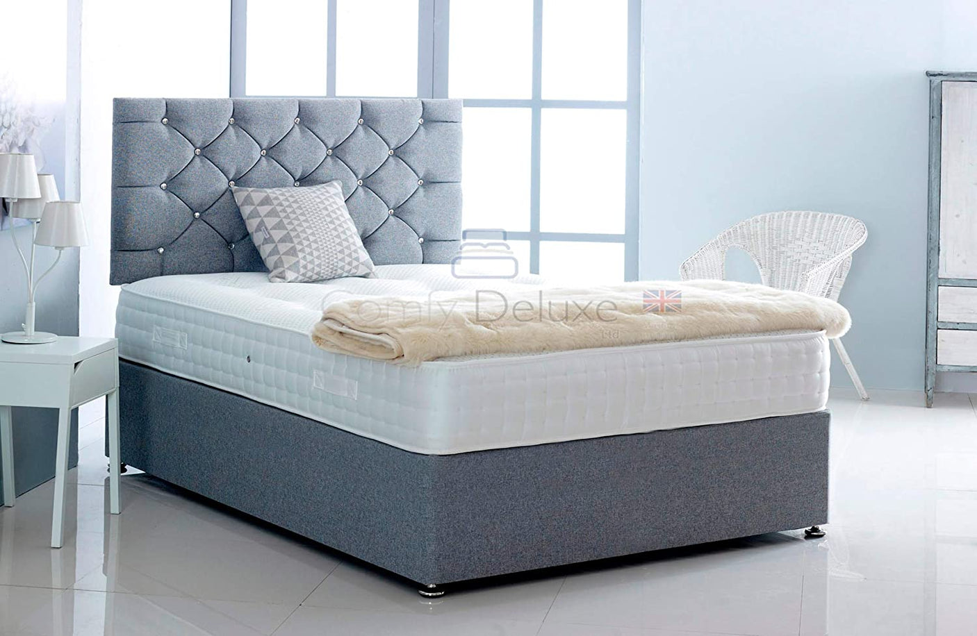 Denim-Linen-Pocket-Divan-Bed-Set-Chesterfield-Headboard-Storage-Drawers-Faux-Leather-Chenille-Soft-Velvet-Blind-Headboard-Pocket-Mattress-Soft-Firm-Medium-Firm-Glides