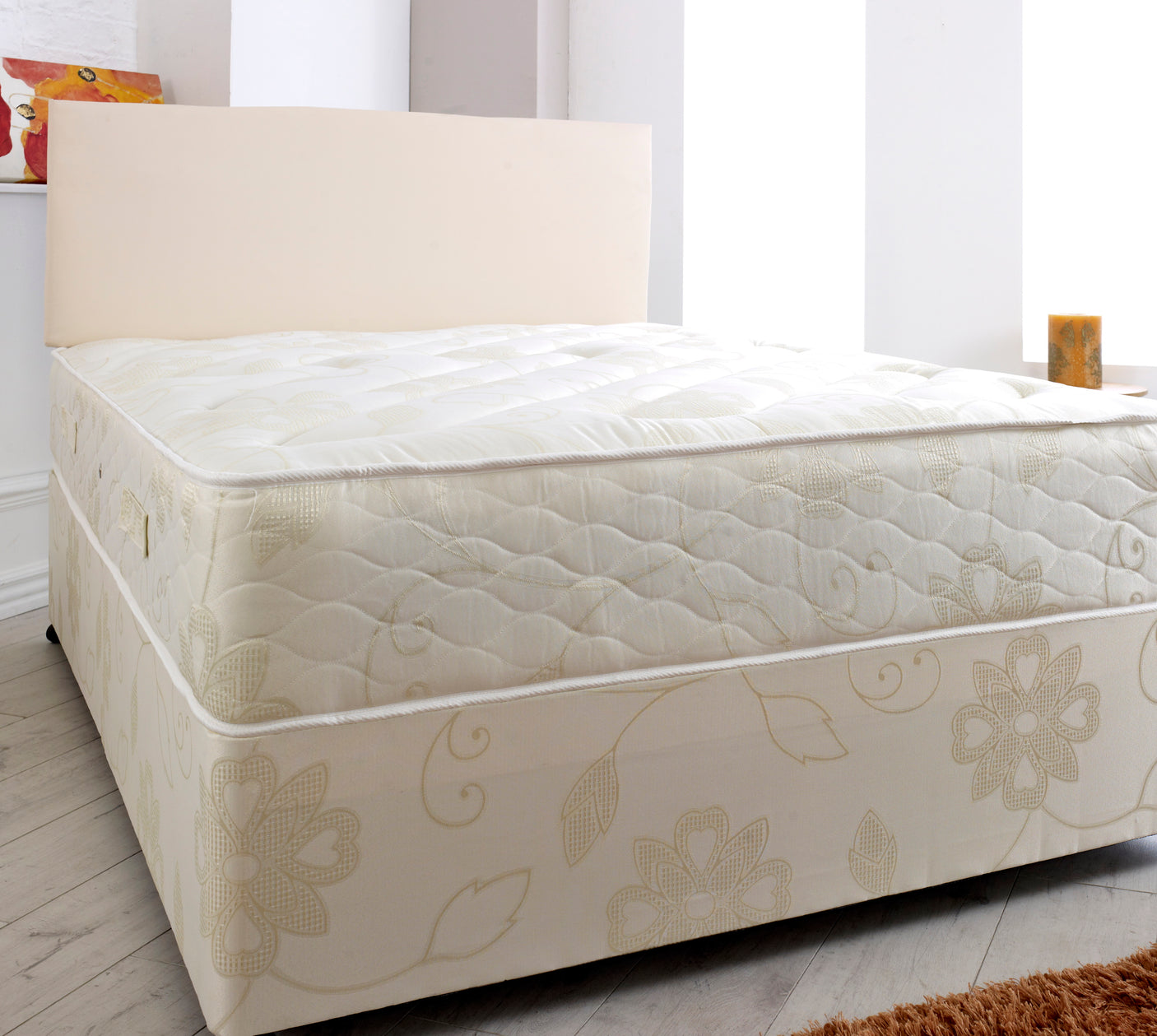 Dorset Divan Bed Set With Orthopaedic Medium Firm Mattress And Headboard