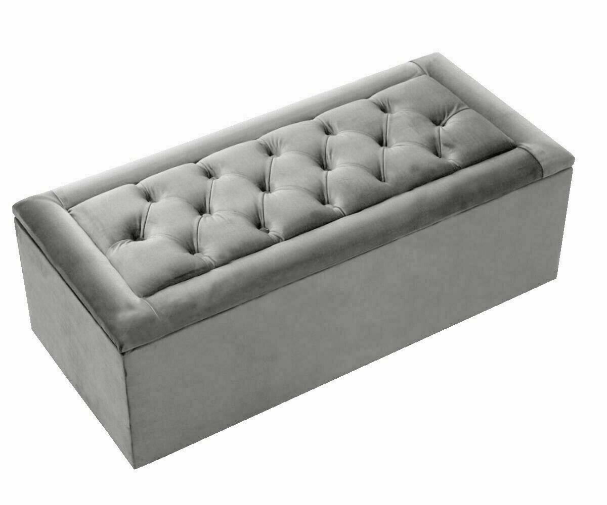 Miami Chesterfield Gas Lift Ottoman Blanket Storage Box