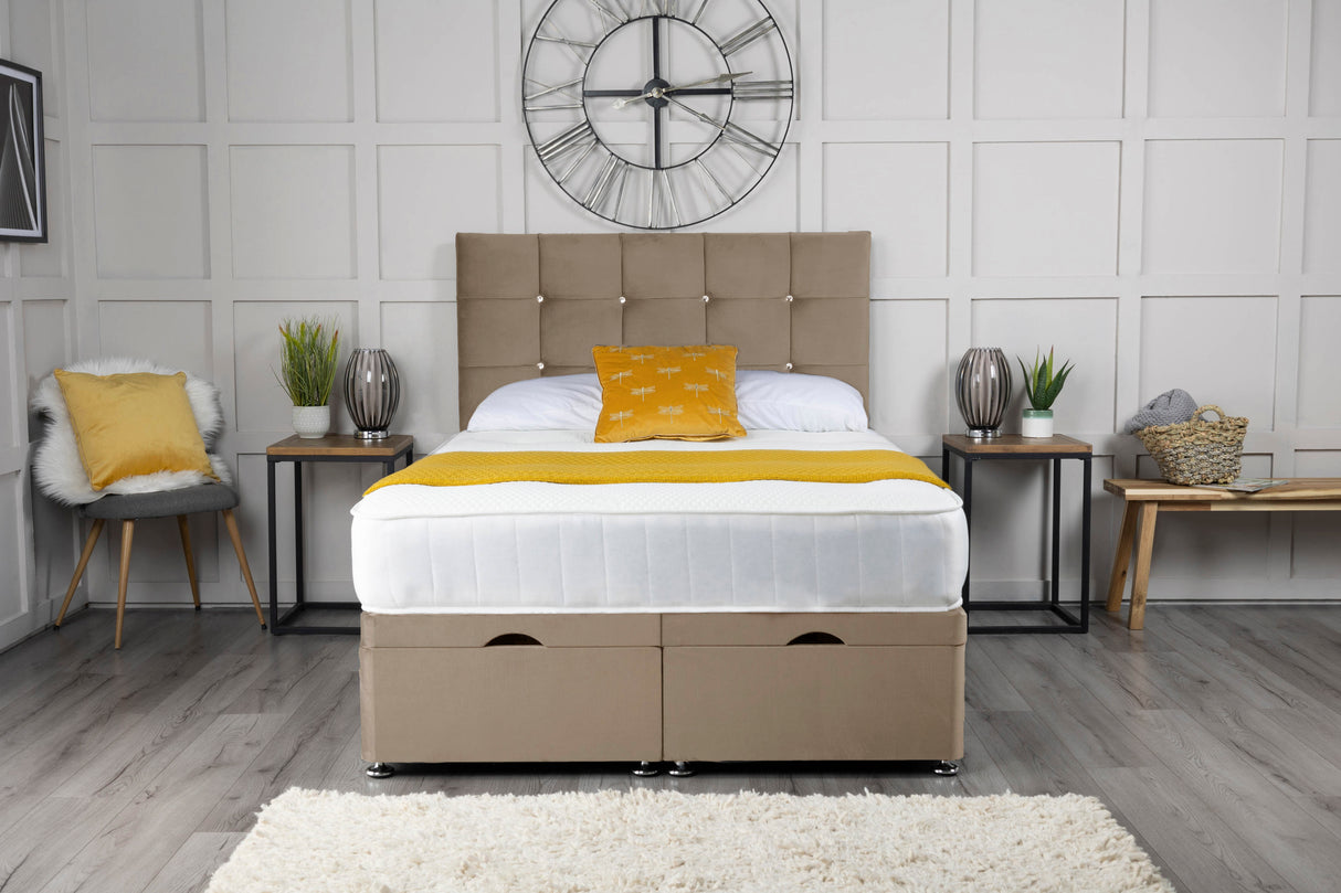Cube Ottoman Storage Divan Bed With Headboard – view 12