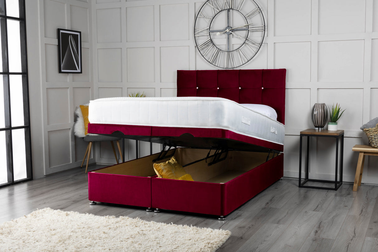 Cube Ottoman Storage Divan Bed With Headboard – view 18