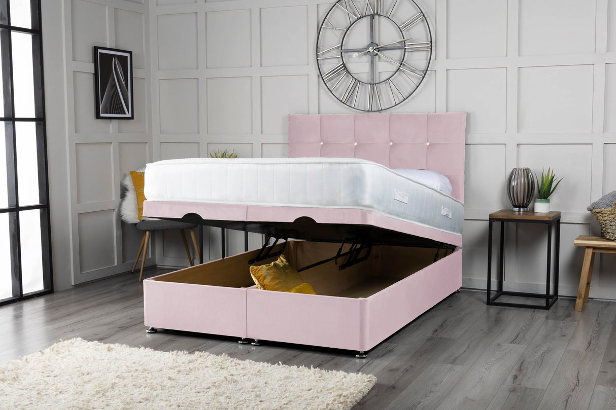 Cube Ottoman Storage Divan Bed With Headboard – view 25