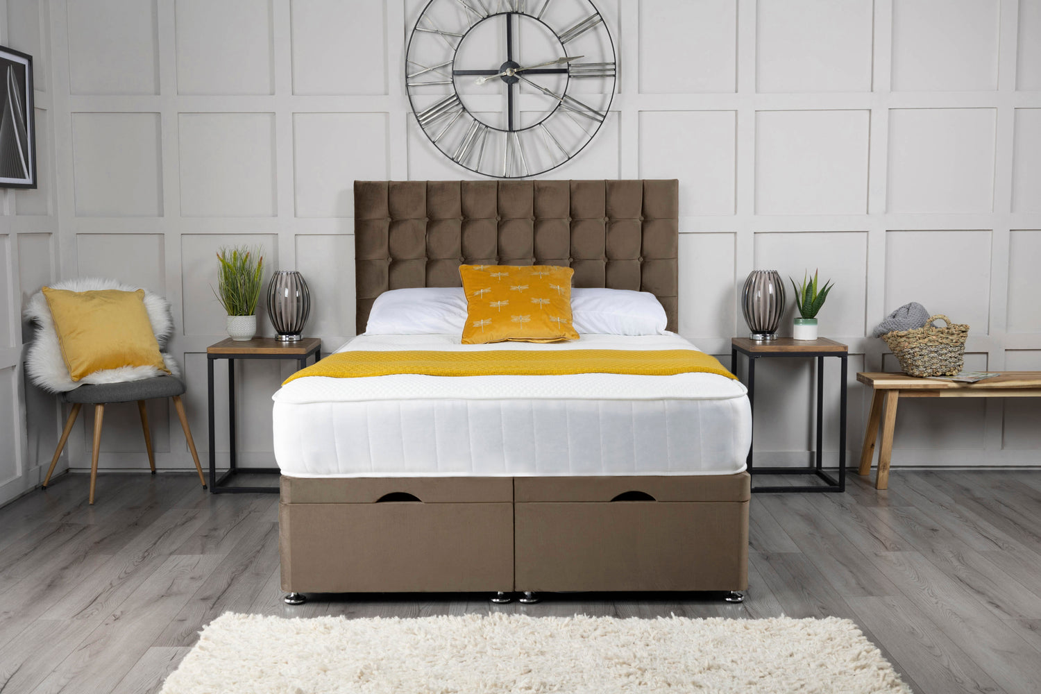 Omega Ottoman Storage Divan Bed With Headboard
