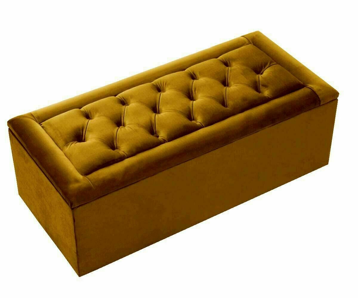 Miami Chesterfield Gas Lift Ottoman Blanket Storage Box