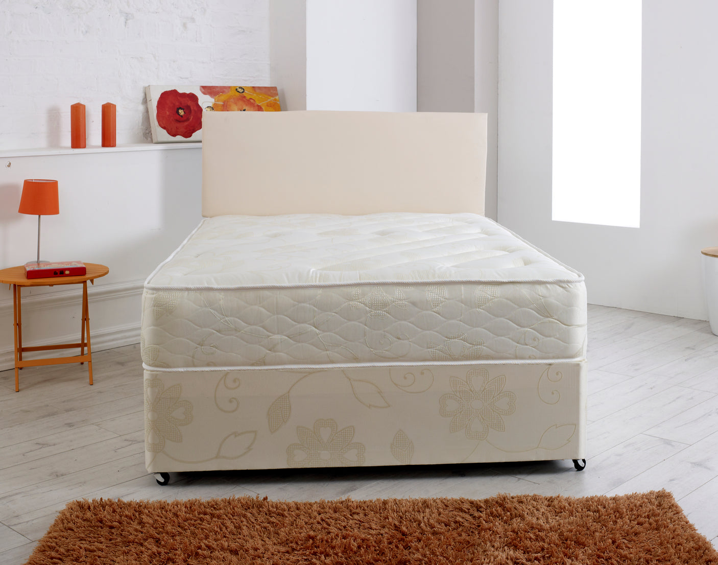 Dorset Divan Bed Set With Orthopaedic Medium Firm Mattress And Headboard