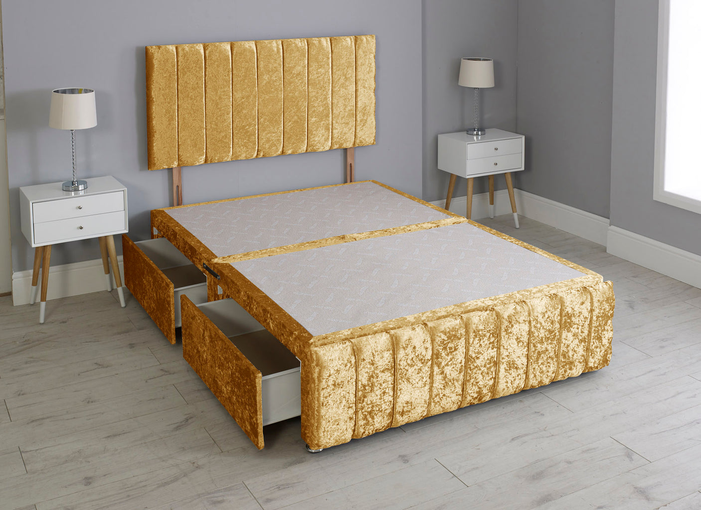 Linear Divan Bed Base With Headboard And Footboard
