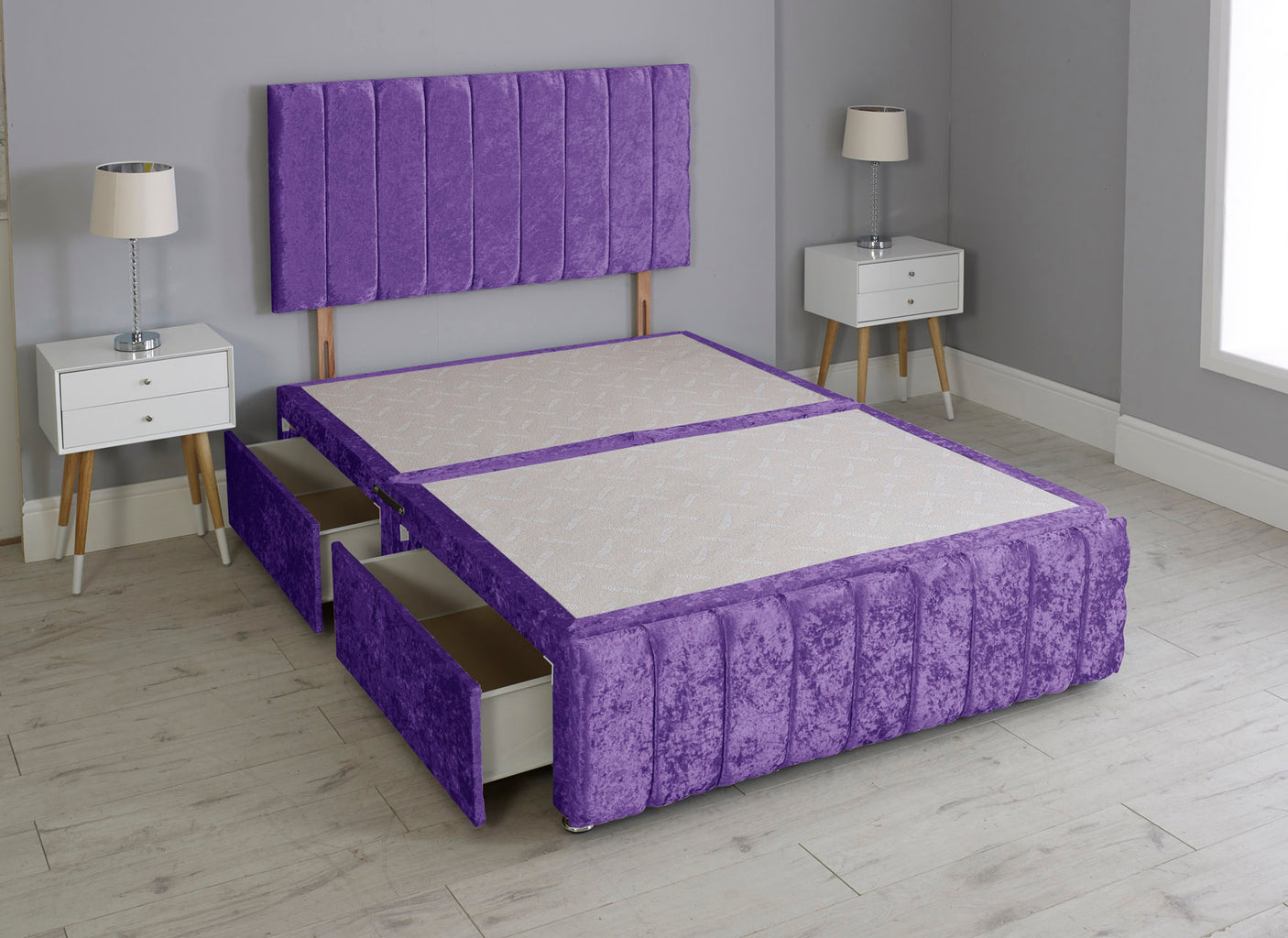 Linear Divan Bed Base With Headboard And Footboard