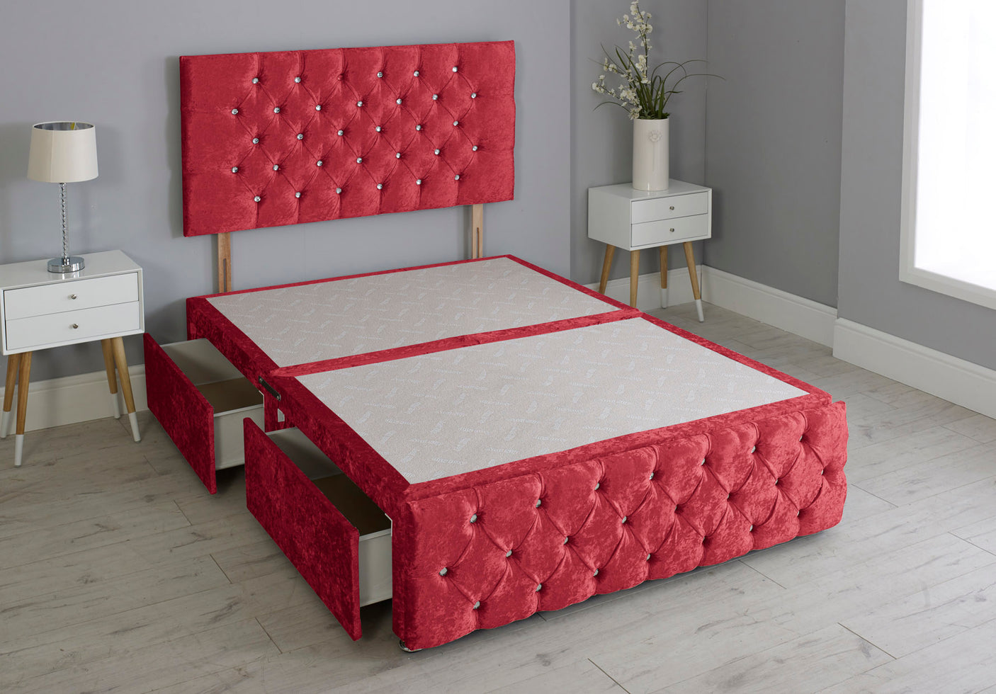 Milly Chesterfield Divan Bed Base With Headboard And Footboard