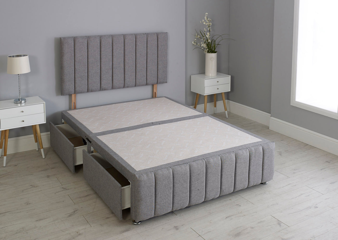 Linear Divan Bed Base With Headboard And Footboard