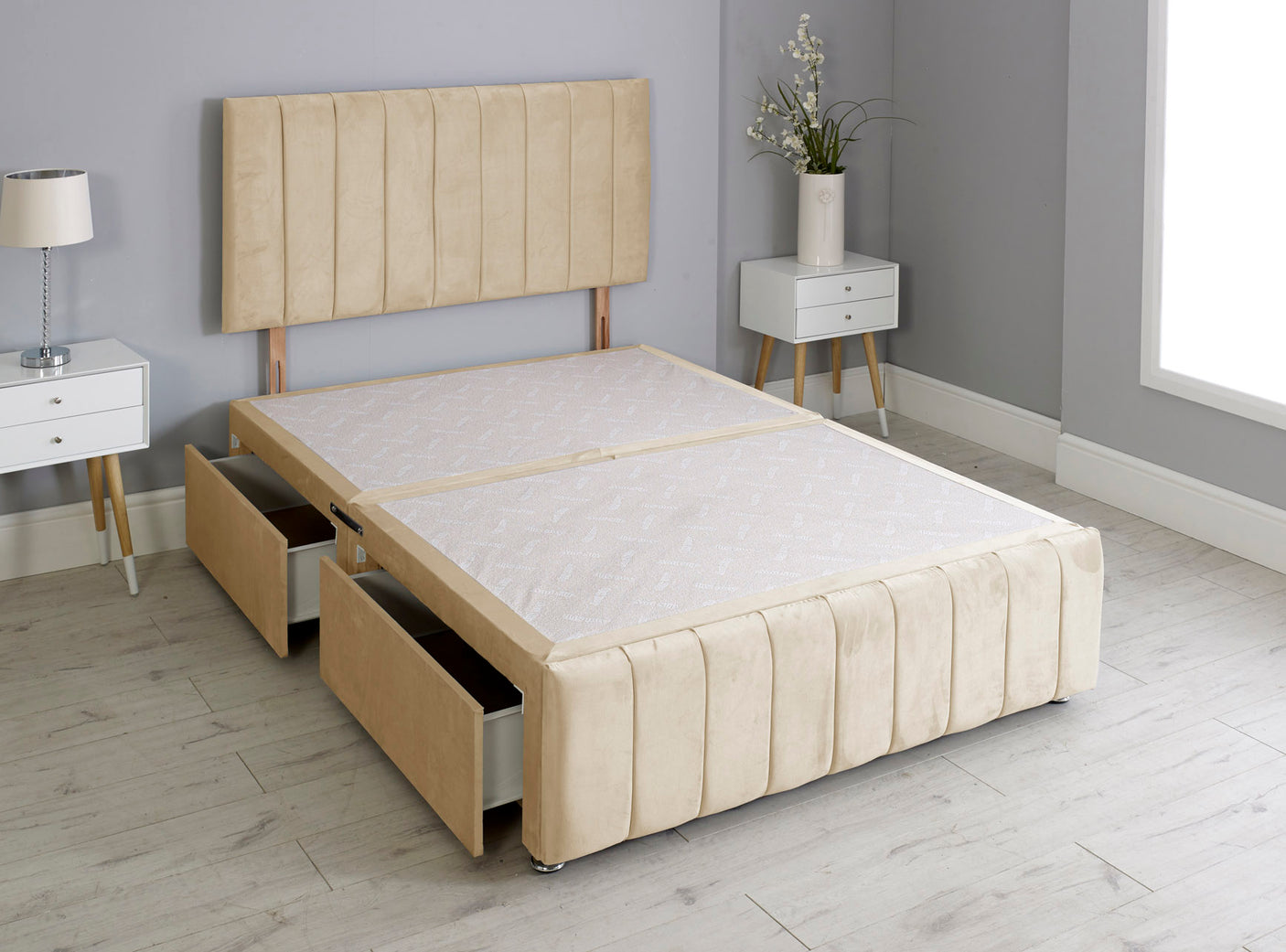 Linear Divan Bed Base With Headboard And Footboard