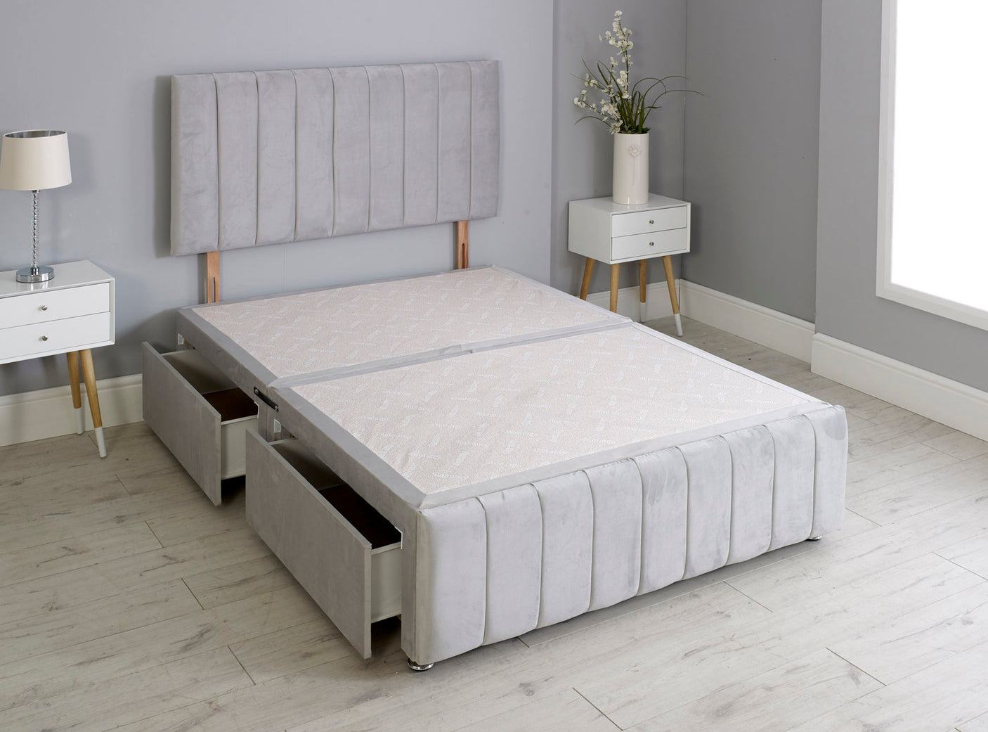 Linear Divan Bed Base With Headboard And Footboard