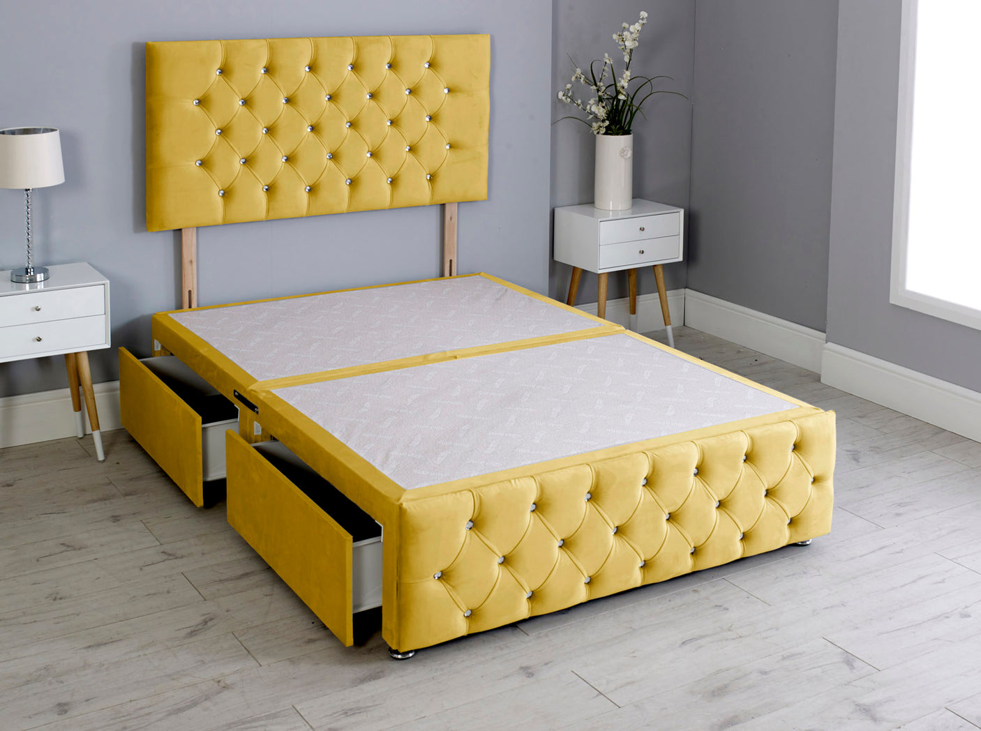 Milly Chesterfield Divan Bed Base With Headboard And Footboard