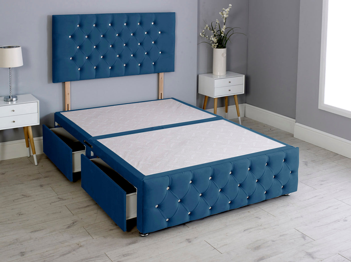 Milly Chesterfield Divan Bed Base With Headboard And Footboard