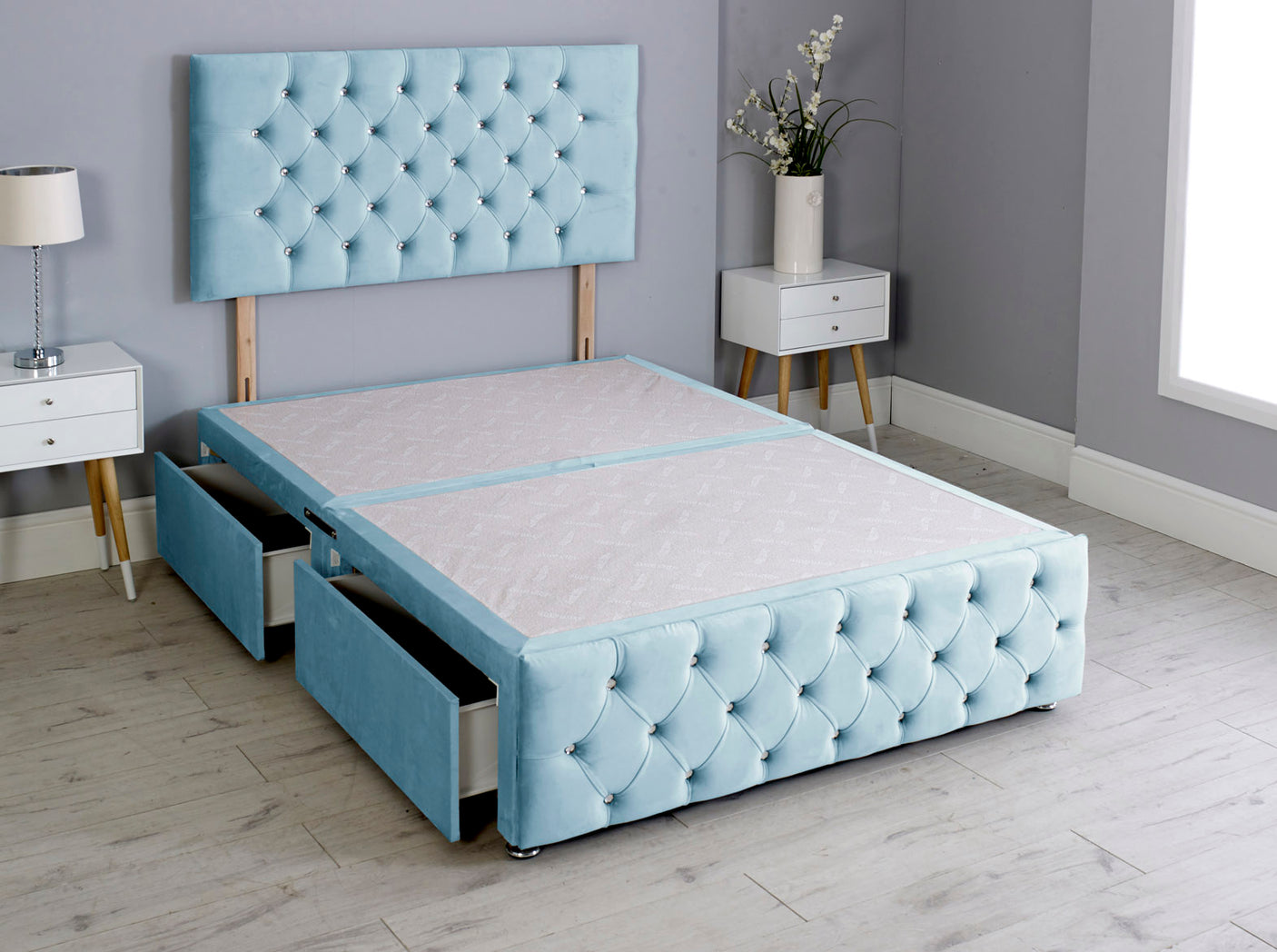 Milly Chesterfield Divan Bed Base With Headboard And Footboard