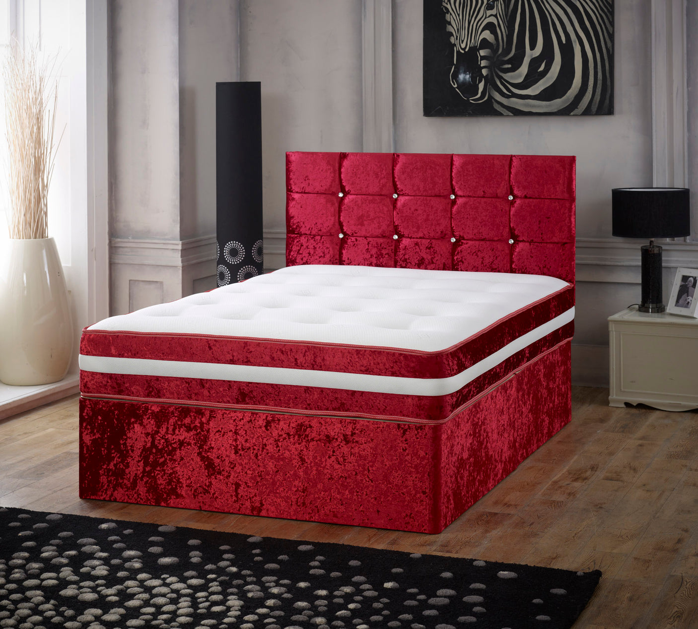 Cube Cassie Divan Bed Set With Memory Sprung Mattress And Headboard