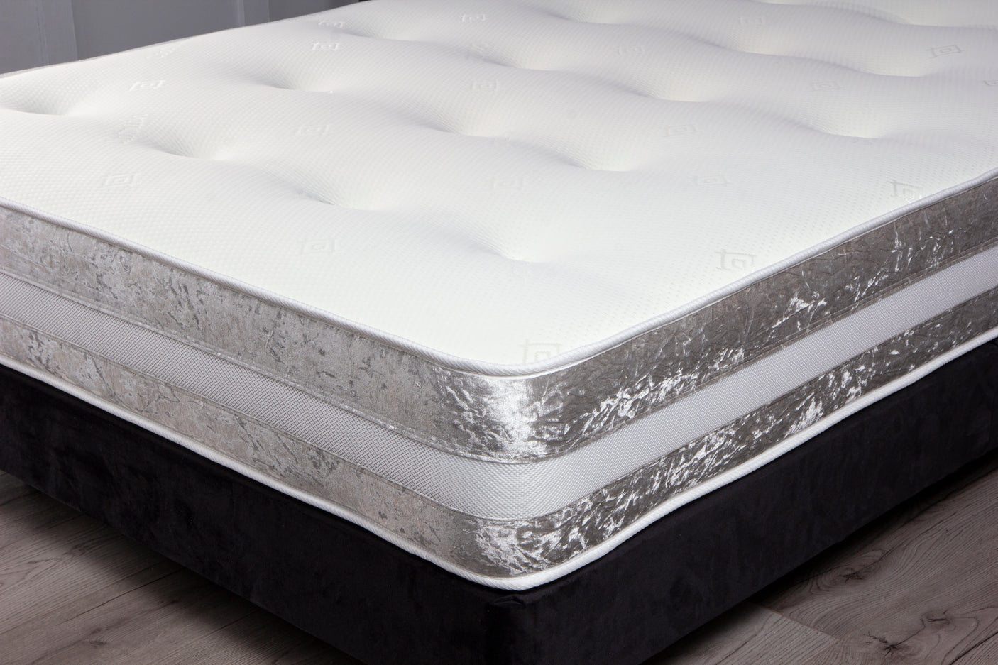Glamour Crushed Velvet Open Coil Memory Sprung Economy Mattress