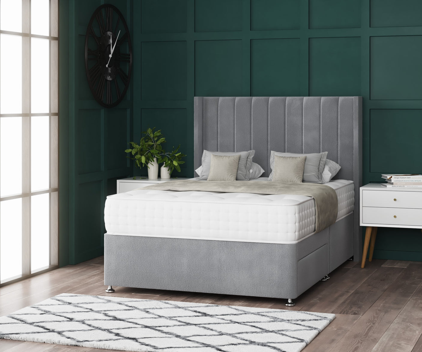 Amelia Wing Divan Bed Set With Mattress Options