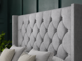 Princess Ottoman Storage Divan Bed With Floor Standing Wing Headboard