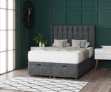 Florence Ottoman Storage Divan Bed With Floor Standing Wing Headboard