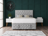 Chesterfield Ottoman Storage Divan Bed With Headboard And Footboard