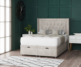 Miami Ottoman Storage Divan Bed With Floor Standing Wing Headboard