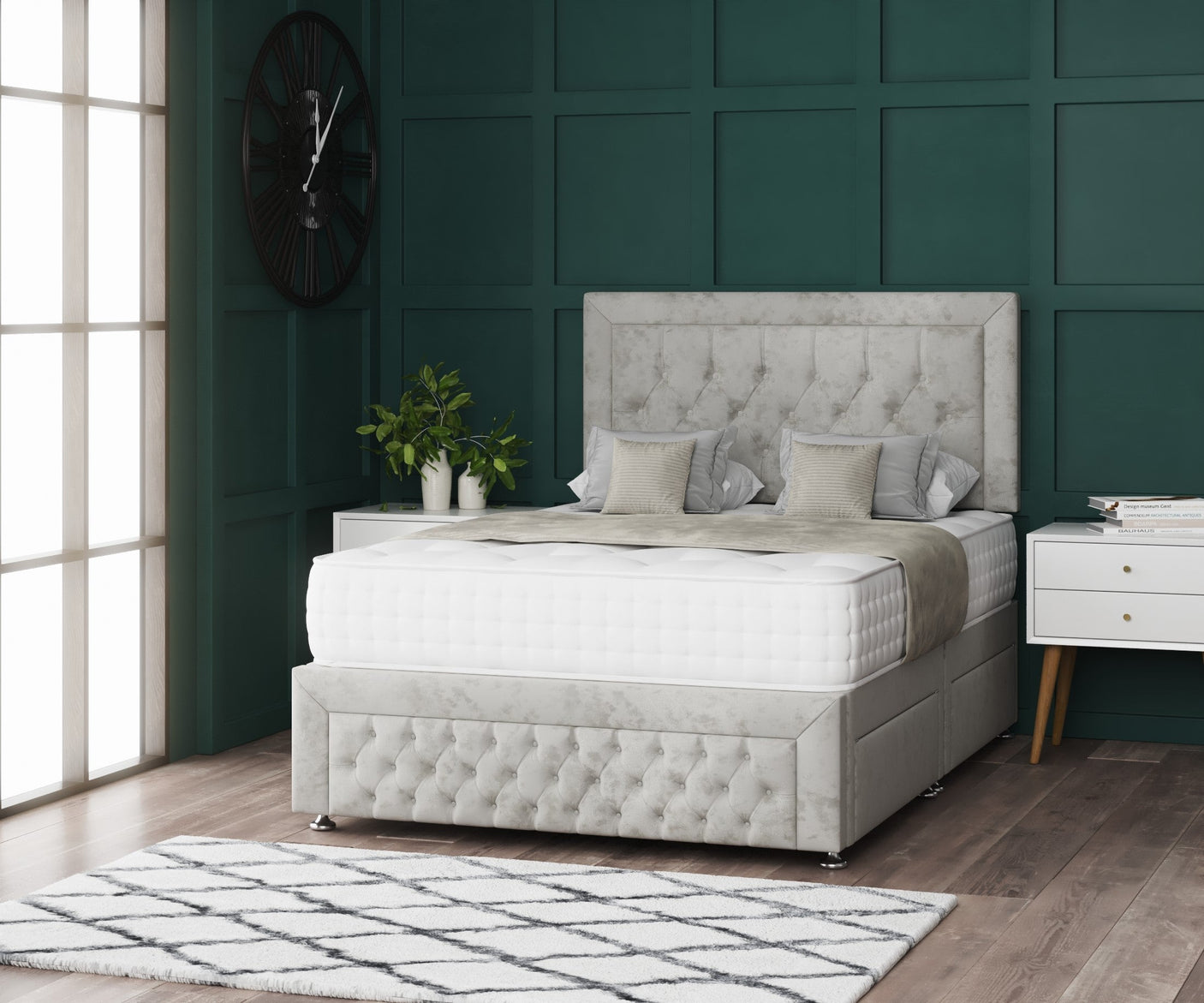 Miami Divan Bed Set With Footboard And Mattress Options