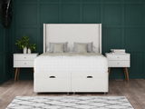 Jane Ottoman Storage Divan Bed With Floor Standing Wing Headboard