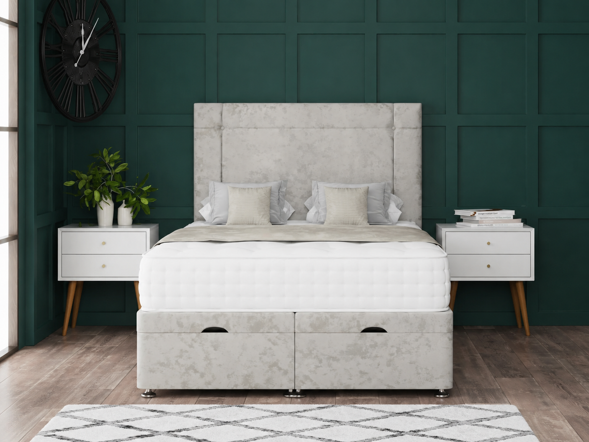 Milan Ottoman Storage Divan Bed With Headboard