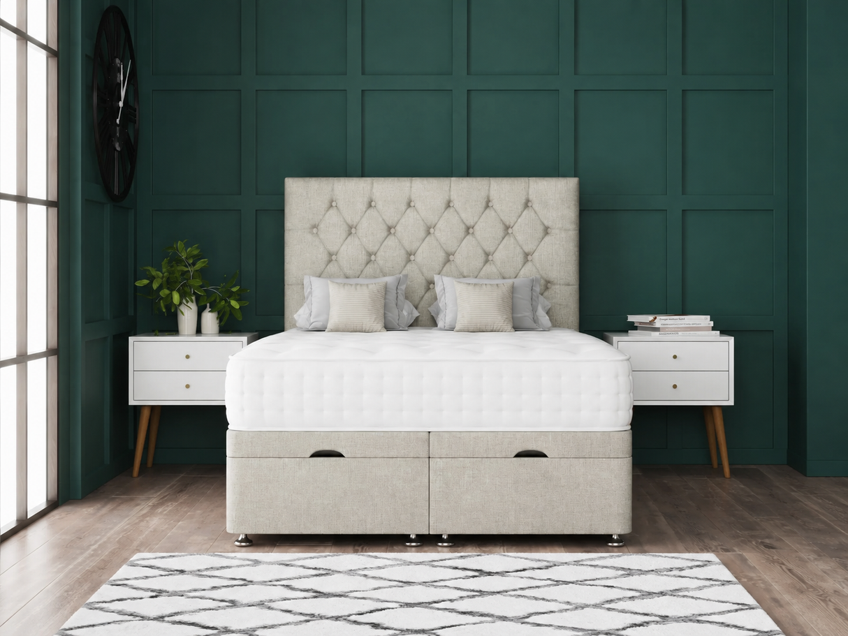 Princess Ottoman Storage Divan Bed With Headboard