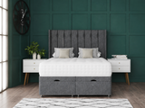 Florence Ottoman Storage Divan Bed With Floor Standing Wing Headboard