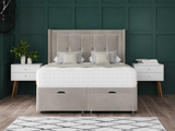 Venice Ottoman Storage Divan Bed With Floor Standing Wing Headboard