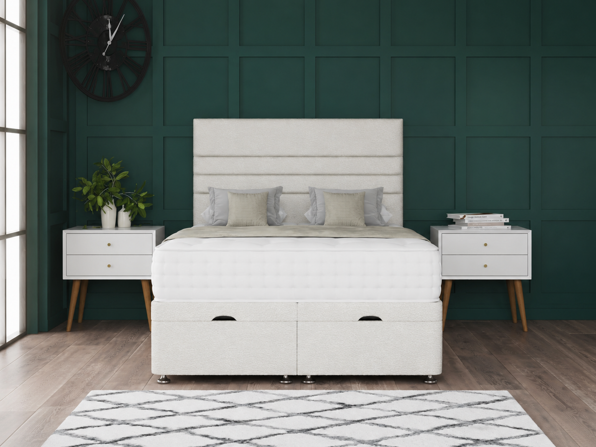 Paris Ottoman Storage Divan Bed With Headboard