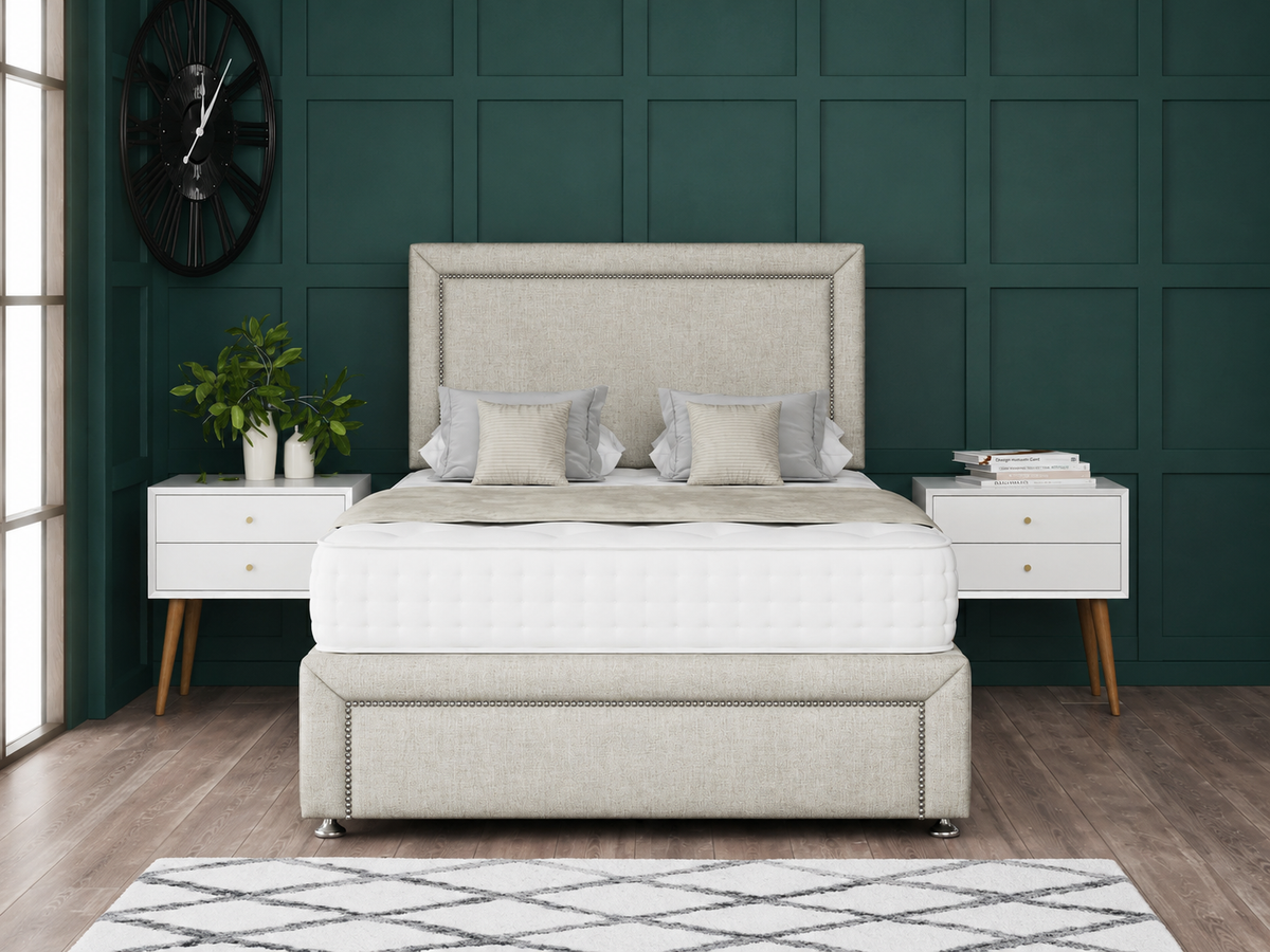 Hannah Beading Divan Bed Set With Footboard
