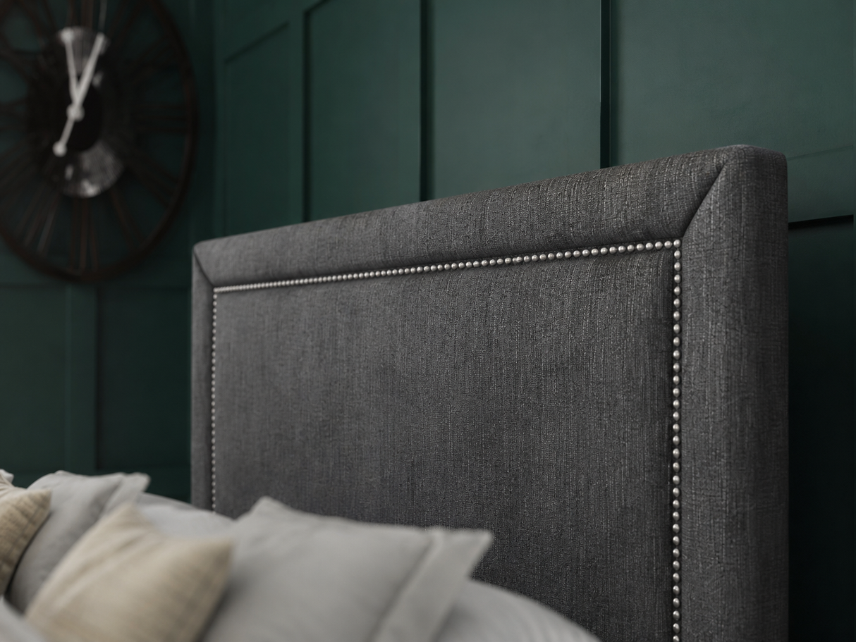 Hannah Beading Ottoman Storage Divan Bed With Headboard And Footboard